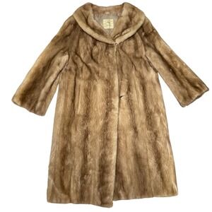 Vintage Macy's Little Shop 1960s Mink Fur Coat Old Hollywood Mob Wife Glam S/M
